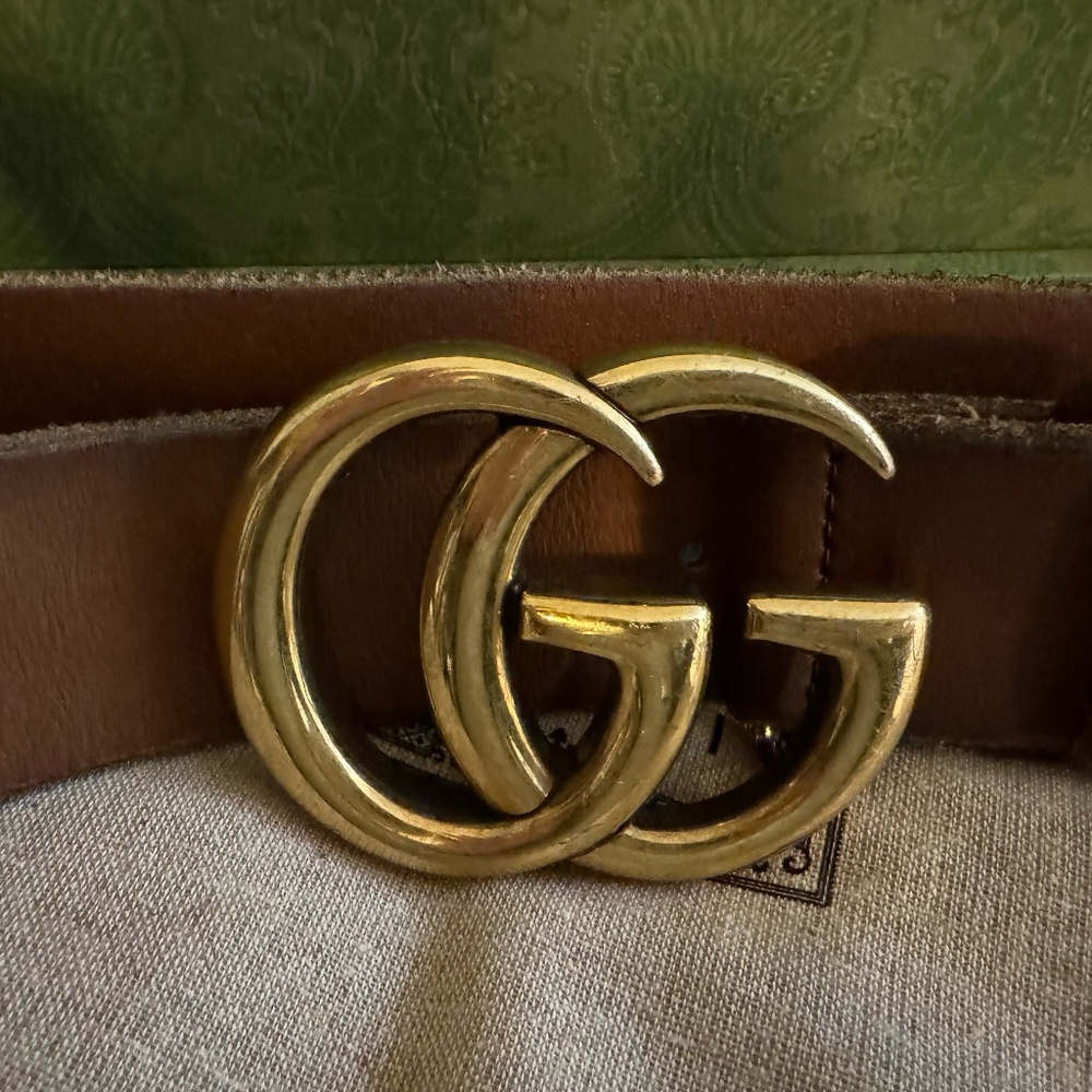 GG Brown Leather Belt